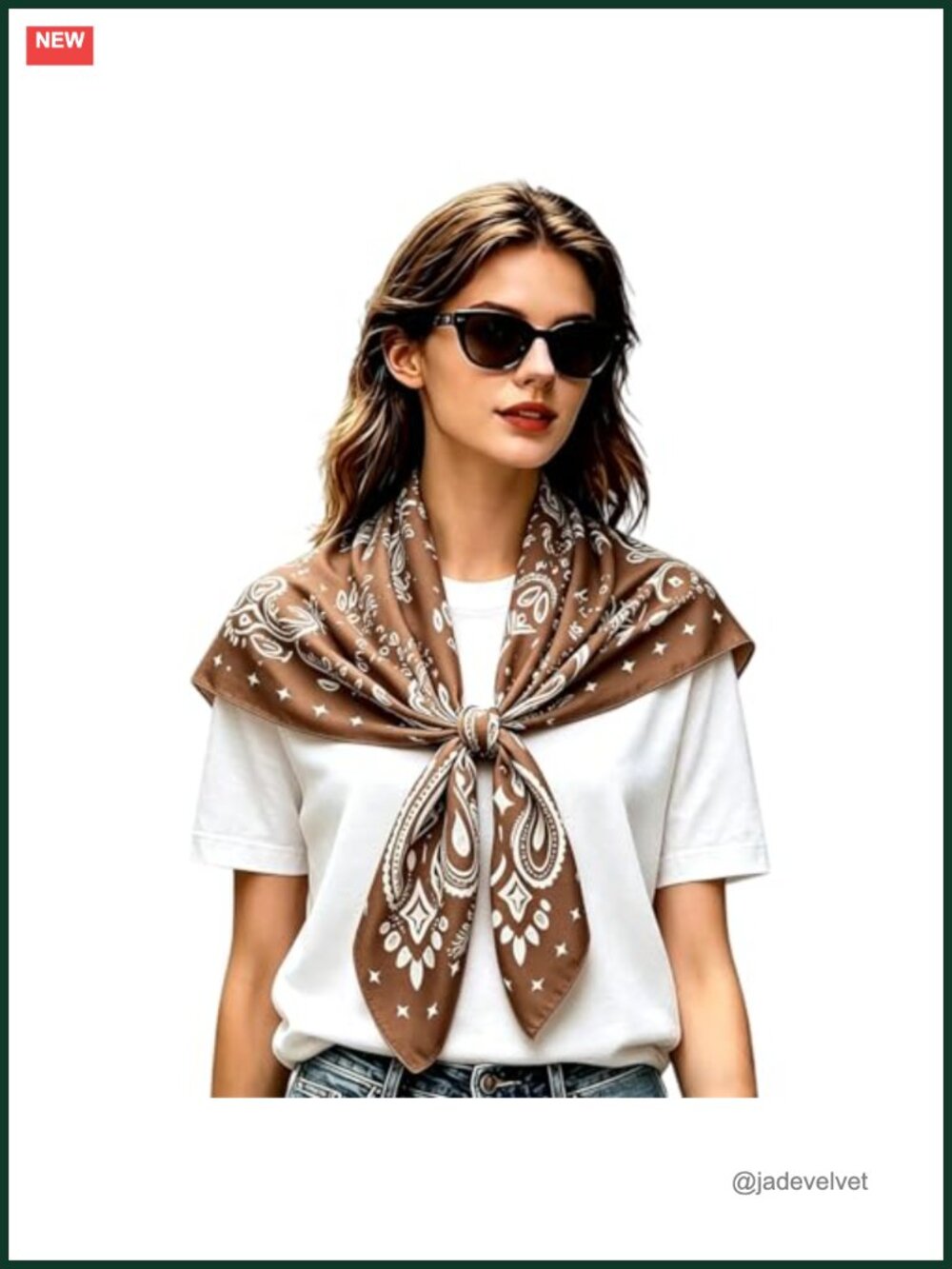 35" Large Square Head Scarf, Soft Cotton-Like Hair Wrap, Bandana for Sleeping